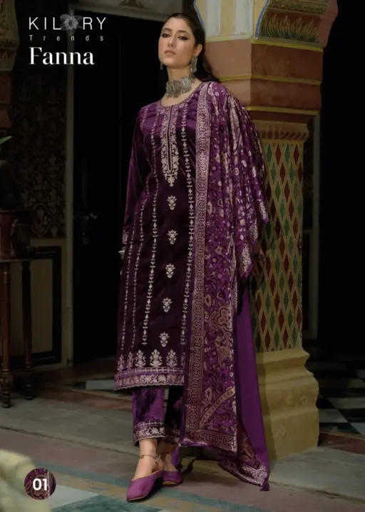 Kilory Fanna Pure Velvet Wholesale Winter Wear Salwar Kameez Collection