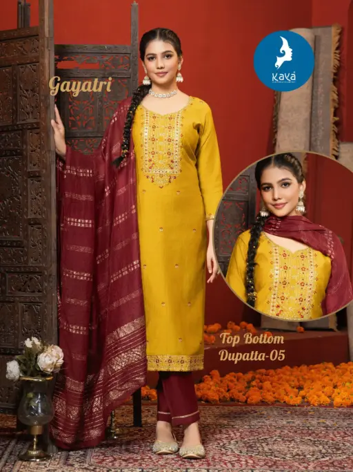 Kaya Gayatri Roman Doby Wholesale Readymade Suit Collection - Image 3