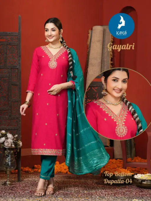 Kaya Gayatri Roman Doby Wholesale Readymade Suit Collection - Image 5