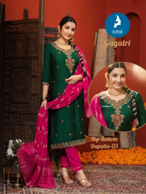 Kaya Gayatri Roman Doby Wholesale Readymade Suit Collection - Image 6