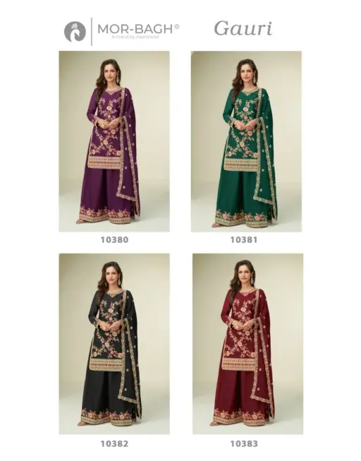 Aashirwad Mor Bagh Gauri Chinon Silk Wholesale Designer Party Wear Collection - Image 5