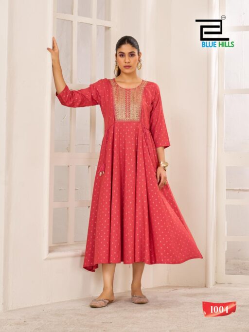 Blue Hills Golden Duck Rayon 14kg Wholesale Anarkali Gown Collection - Image 2