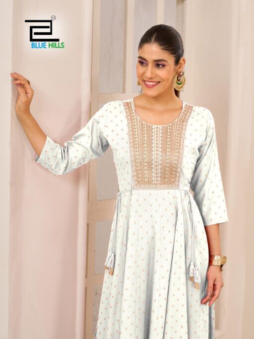 Blue Hills Golden Duck Rayon 14kg Wholesale Anarkali Gown Collection - Image 5