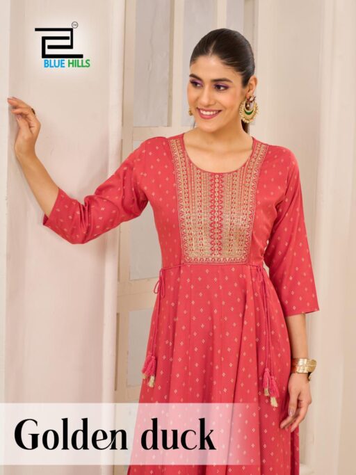 Blue Hills Golden Duck Rayon 14kg Wholesale Anarkali Gown Collection