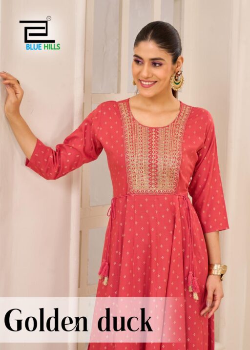 Blue Hills Golden Duck Rayon 14kg Wholesale Anarkali Gown Collection