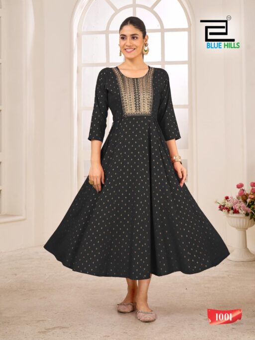 Blue Hills Golden Duck Rayon 14kg Wholesale Anarkali Gown Collection - Image 6