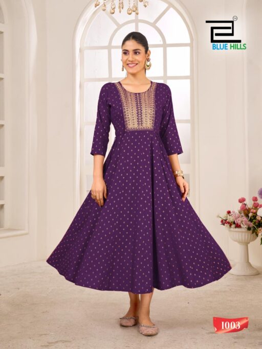 Blue Hills Golden Duck Rayon 14kg Wholesale Anarkali Gown Collection - Image 7