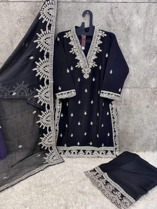 Hoor Tex HF-96 C To F Heavy Chiffon Wholesale Readymade Pakistani Suit Collection - Image 6