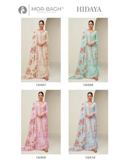Aashirwad Mor Bagh Hidaya Chinon Silk Wholesale Salwar Suits Collection - Image 9