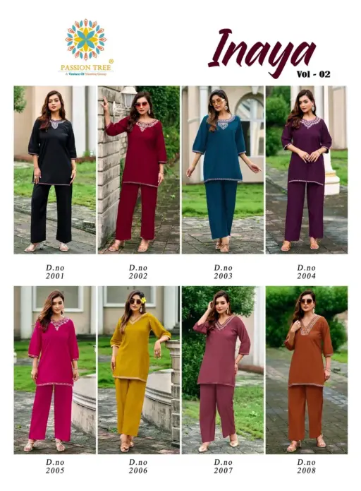 Passion Tree Inaya Vol 2 Vetican Silk Wholesale Co-Ord Set Casual Wear Collection - Image 10