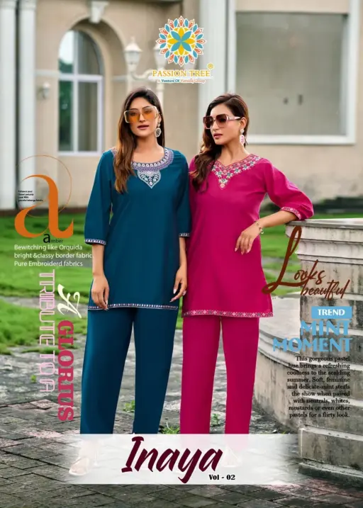 Passion Tree Inaya Vol 2 Vetican Silk Wholesale Co-Ord Set Casual Wear Collection