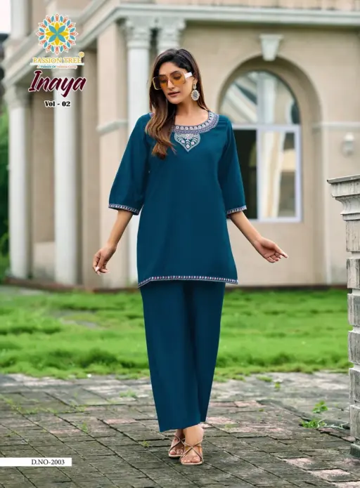 Passion Tree Inaya Vol 2 Vetican Silk Wholesale Co-Ord Set Casual Wear Collection - Image 4