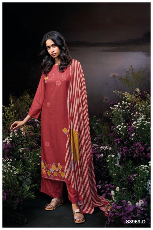 Ganga Jyestha 3969 Pashmina Printed Handwork Wholesale Winter Wear Suit Collection - Image 5