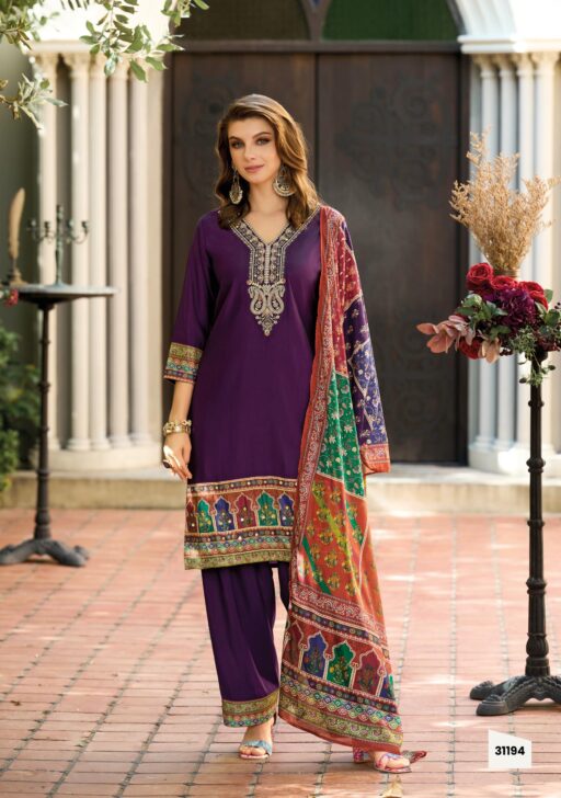 Lady Leela Khwab Viscose Silk Designer Embroidery & Handwork Wholesale Readymade Suit Collection - Image 5