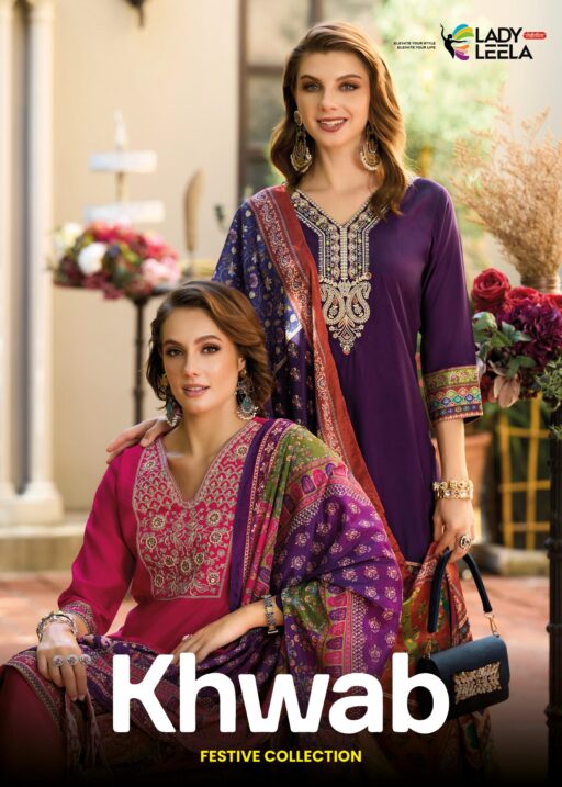 Lady Leela Khwab Viscose Silk Designer Embroidery & Handwork Wholesale Readymade Suit Collection