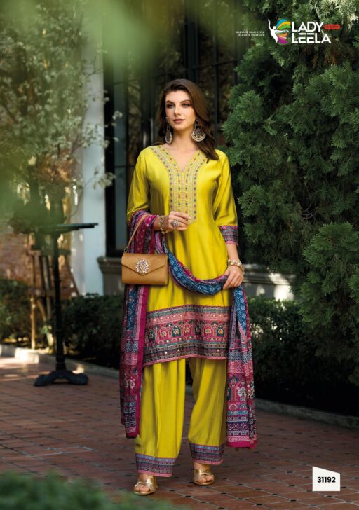 Lady Leela Khwab Viscose Silk Designer Embroidery & Handwork Wholesale Readymade Suit Collection - Image 6