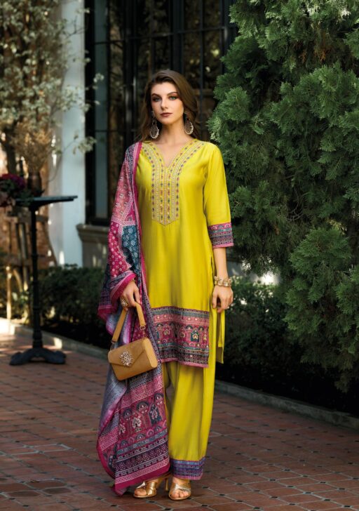 Lady Leela Khwab Viscose Silk Designer Embroidery & Handwork Wholesale Readymade Suit Collection - Image 3