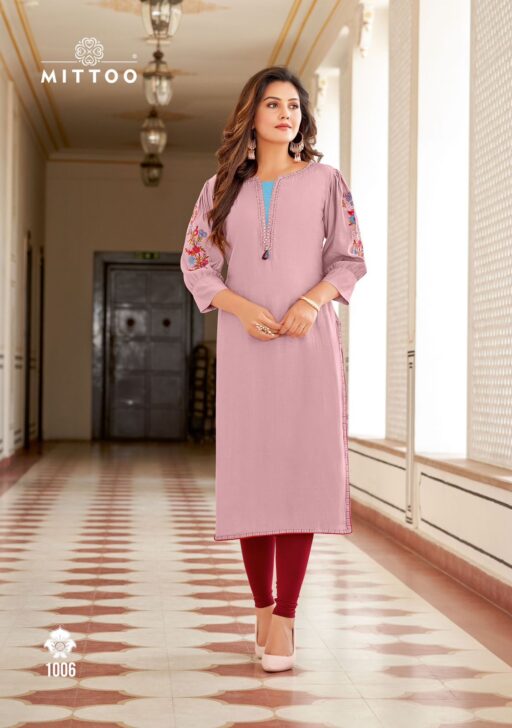 Mittoo Kaamiya Rayon Casual Wear Wholesale Kurti Collection - Image 2