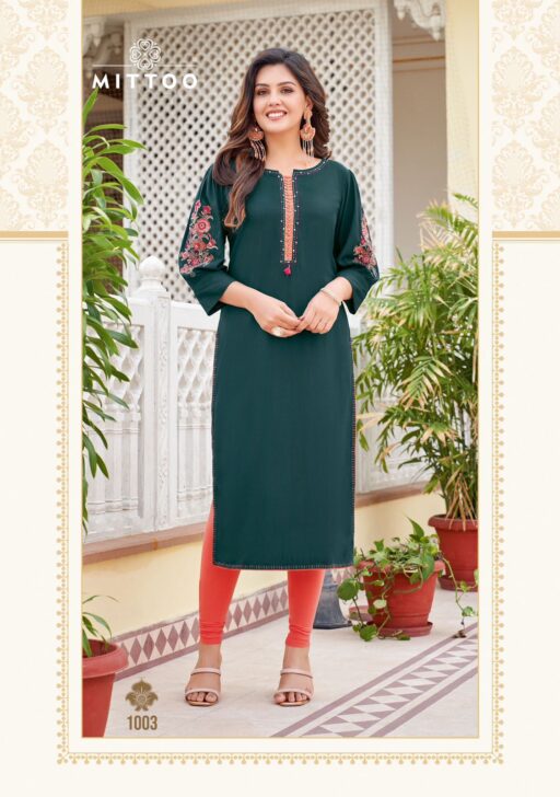 Mittoo Kaamiya Rayon Casual Wear Wholesale Kurti Collection - Image 3