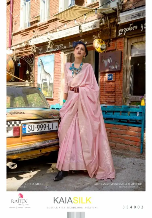 Rajtex Kaia Silk Tussar Silk Handloom Wholesale Party Wear Sarees Collection - Image 2