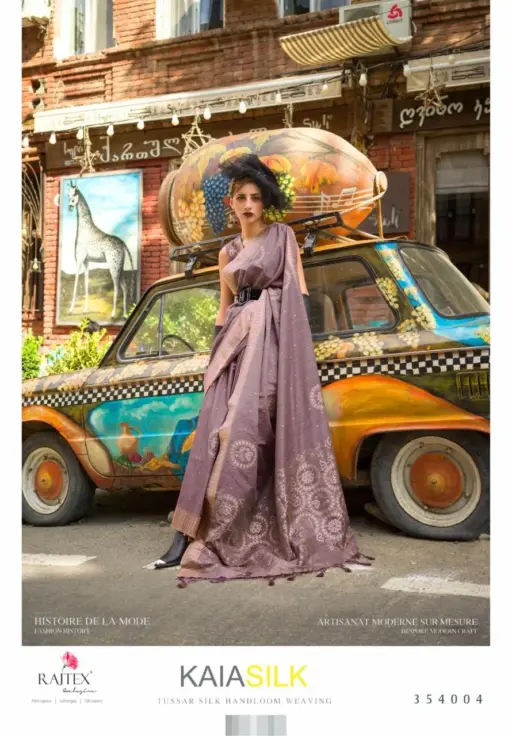 Rajtex Kaia Silk Tussar Silk Handloom Wholesale Party Wear Sarees Collection - Image 4