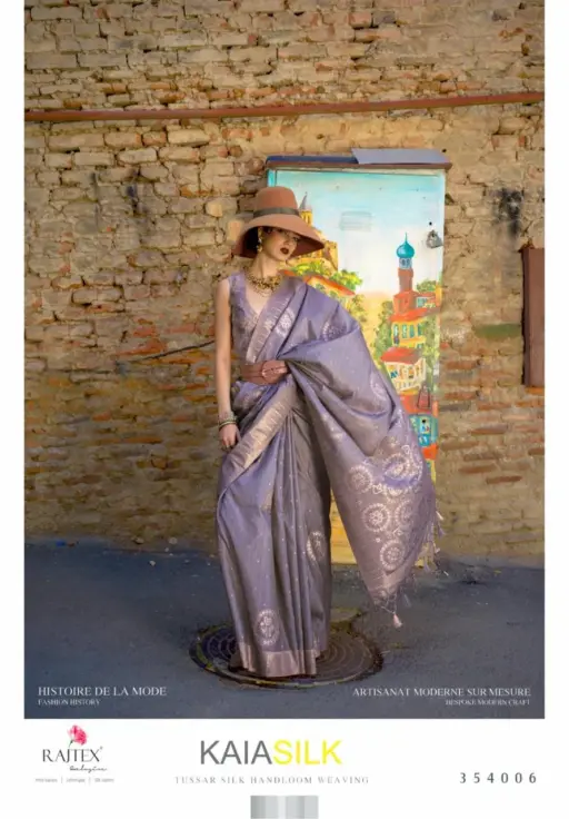 Rajtex Kaia Silk Tussar Silk Handloom Wholesale Party Wear Sarees Collection - Image 5