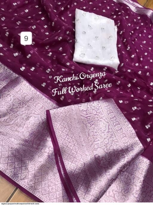 Rama Export RE-03 Kanchipuram Organza Jacquard Wholesale Kanchipuram Sarees Collection - Image 10