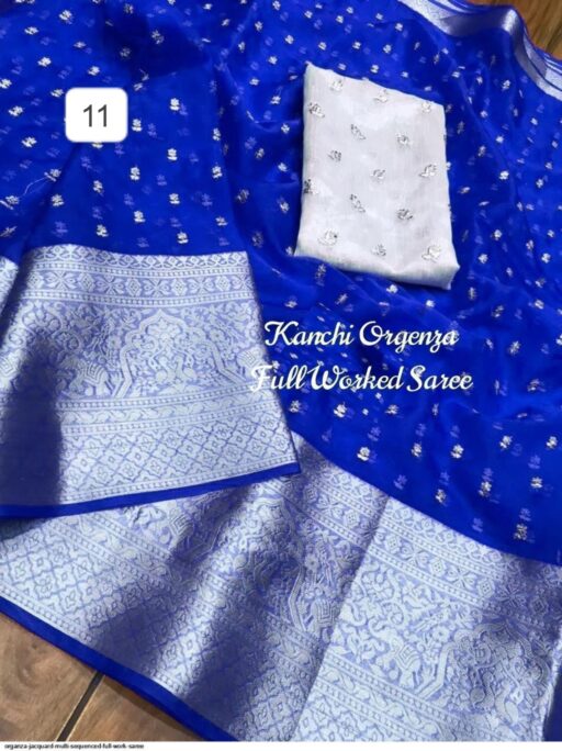 Rama Export RE-03 Kanchipuram Organza Jacquard Wholesale Kanchipuram Sarees Collection - Image 12