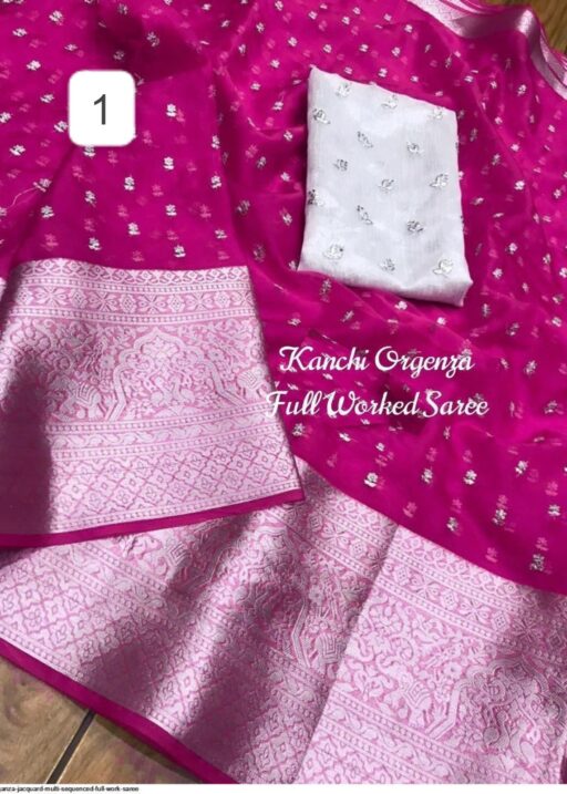 Rama Export RE-03 Kanchipuram Organza Jacquard Wholesale Kanchipuram Sarees Collection