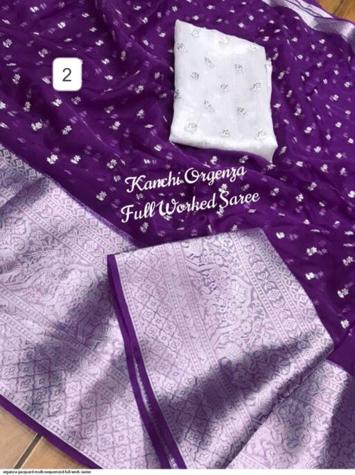 Rama Export RE-03 Kanchipuram Organza Jacquard Wholesale Kanchipuram Sarees Collection - Image 3