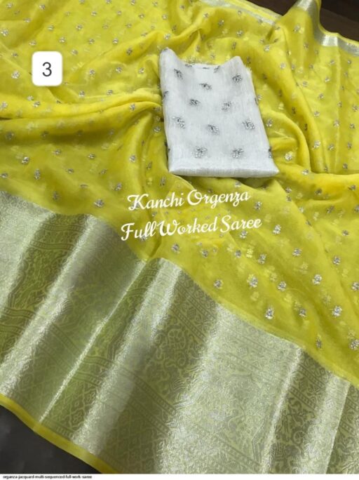 Rama Export RE-03 Kanchipuram Organza Jacquard Wholesale Kanchipuram Sarees Collection - Image 4
