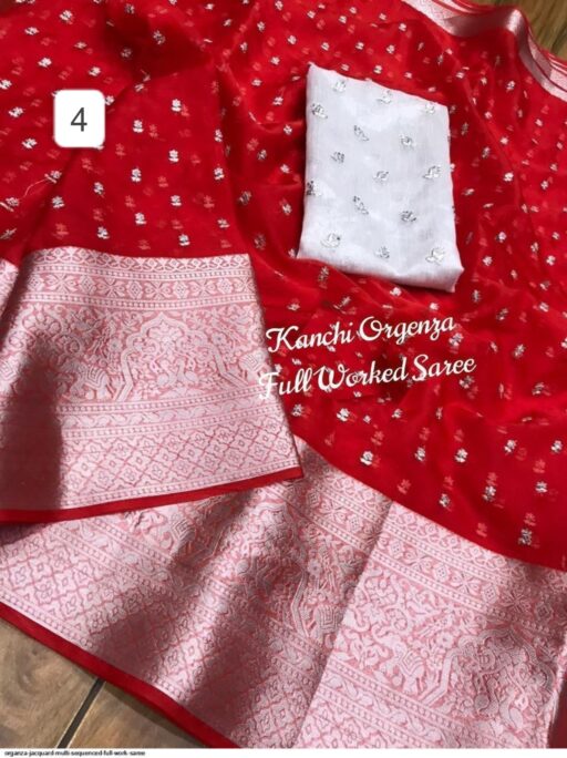 Rama Export RE-03 Kanchipuram Organza Jacquard Wholesale Kanchipuram Sarees Collection - Image 5