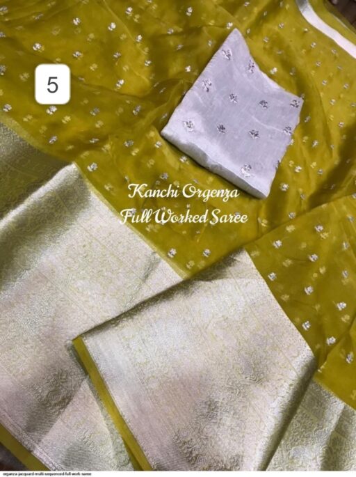 Rama Export RE-03 Kanchipuram Organza Jacquard Wholesale Kanchipuram Sarees Collection - Image 6