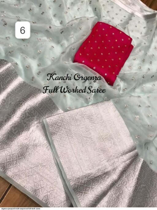 Rama Export RE-03 Kanchipuram Organza Jacquard Wholesale Kanchipuram Sarees Collection - Image 7
