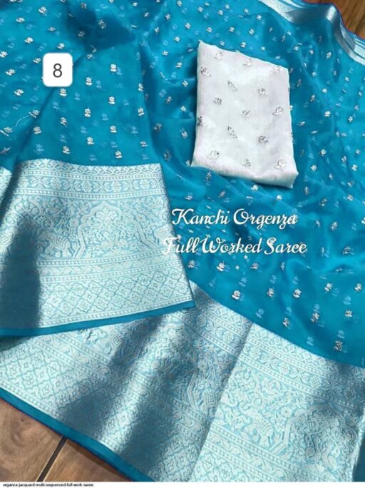 Rama Export RE-03 Kanchipuram Organza Jacquard Wholesale Kanchipuram Sarees Collection - Image 9