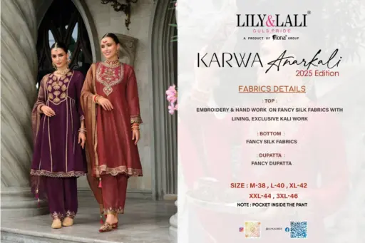 Lily And Lali Karwa Anarkali 2025 Silk Wholesale Readymade Collection - Image 8