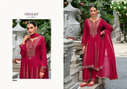 Lily And Lali Karwa Anarkali 2025 Silk Wholesale Readymade Collection - Image 3