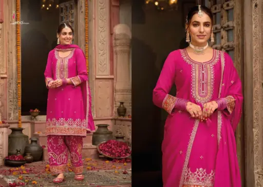 Eba Lifestyle Kashish Chinon with Embroidery Wholesale Designer Readymade Suit Collection - Image 2