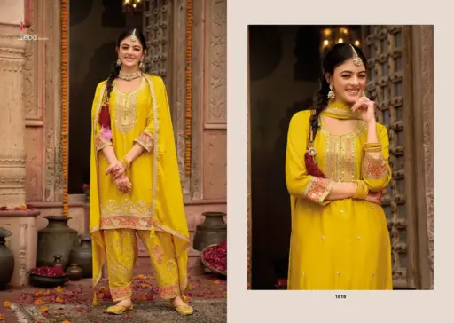 Eba Lifestyle Kashish Chinon with Embroidery Wholesale Designer Readymade Suit Collection - Image 4