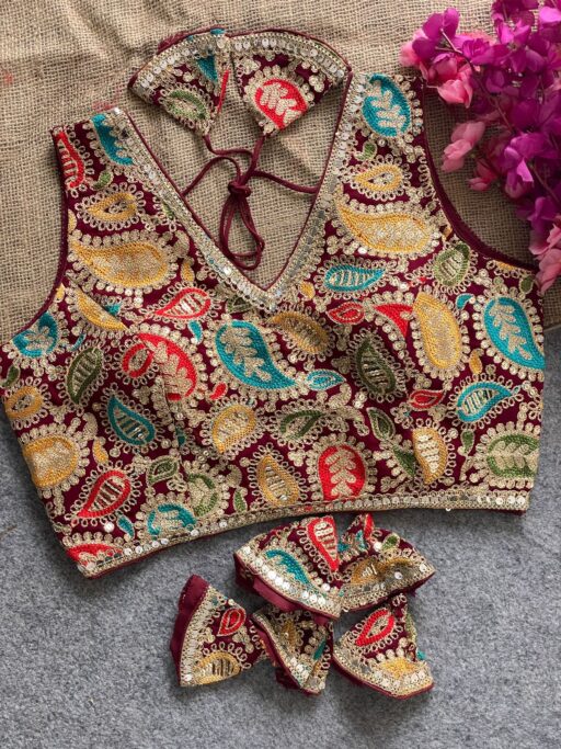 Rama Export Kashmiri Georgette Silk Wholesale Fancy Blouse Collection - Image 9