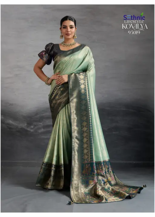 Sethnic Kovilya 5 Hand Dyed Soft Kanjivaram Silk Wholesale Sarees Collection