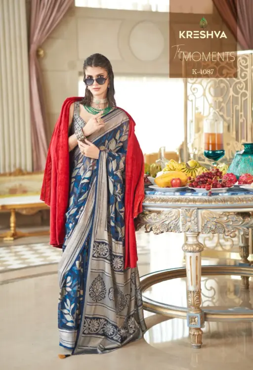 Kreshva The Moments Lux Pv Georgette Wholesale Saree Collection - Image 3