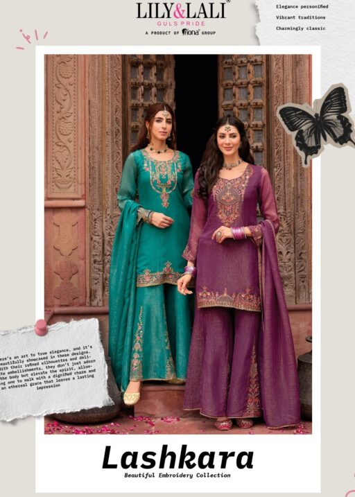 Lily And Lali Lashkara Silk Embroidery and Handwork Wholesale Designer Suit Collection