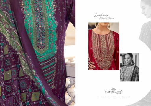 Mumtaz Lilly Petals Modal Silk Print Foil Handwork Wholesale Dress Material Collection - Image 3
