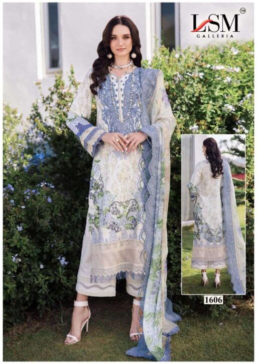 Lsm Parian Dream Vol 16 Lawn Cotton Printed Wholesale Karachi Dress Material Collection - Image 8