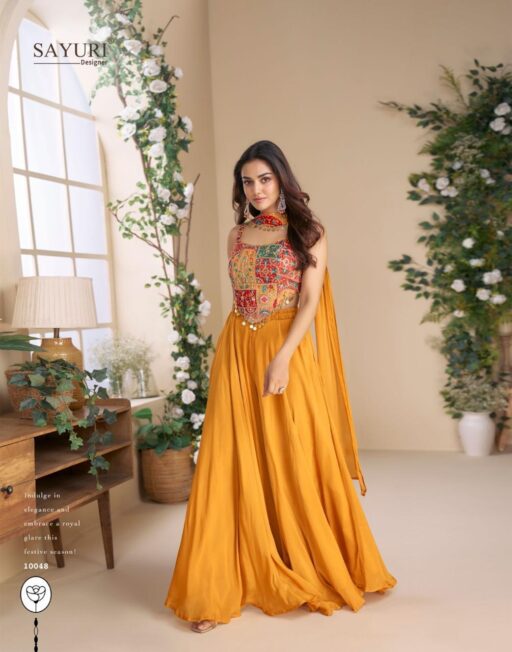 Sayuri Moon Real Chinon Silk / Premium Real Georgette Wholesale Indo Western Collection - Image 5