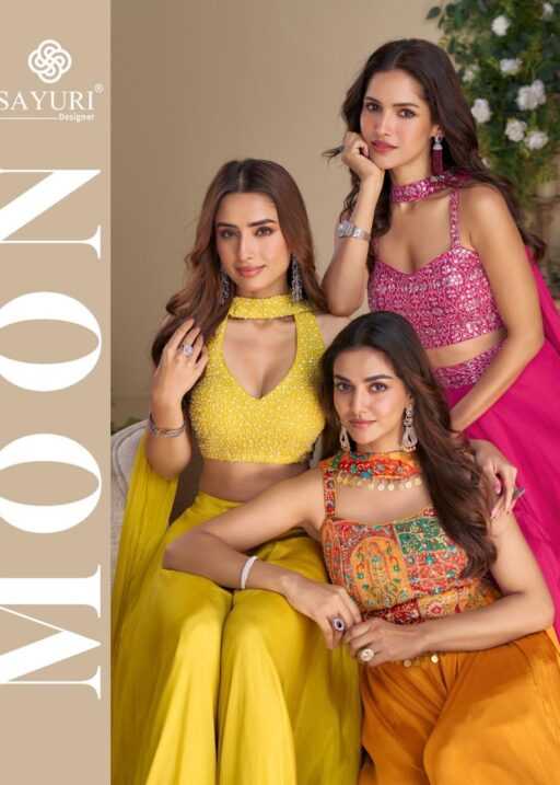 Sayuri Moon Real Chinon Silk / Premium Real Georgette Wholesale Indo Western Collection
