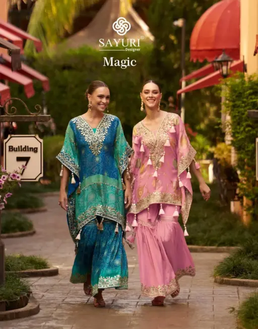 Sayuri Magic Viscose Hand Mirror Wholesale Designer Kaftan Collection