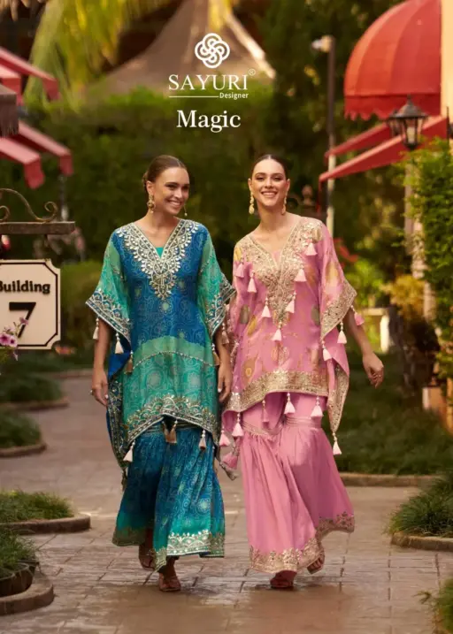 Sayuri Magic Viscose Hand Mirror Wholesale Designer Kaftan Collection