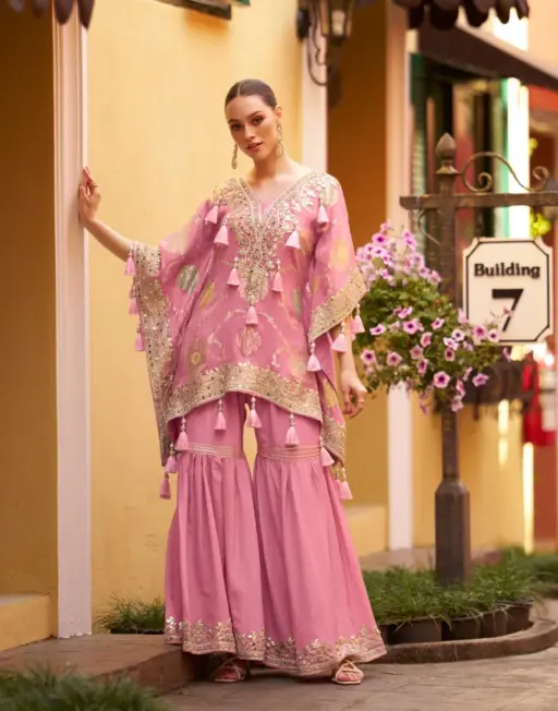 Sayuri Magic Viscose Hand Mirror Wholesale Designer Kaftan Collection - Image 4